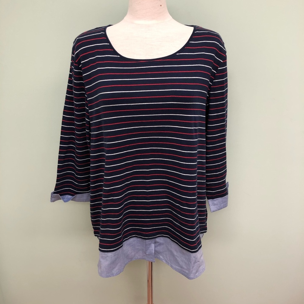 Buffalo David Bitton | Women’s Layered Long Sleeve Top | Navy | Various Sizes